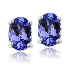 Load image into Gallery viewer, Genuine Tanzanite Round or Oval Shaped Studs