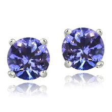 Load image into Gallery viewer, Genuine Tanzanite Round or Oval Shaped Studs