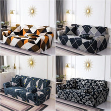 Load image into Gallery viewer, Geometric Sofa Covers Stretch Plaid Sofa Slipcovers for Living Room Elastic Sofa Cover Couch Armchair Cover Towel 1 2 3 4 Seater Slipcover For Sofas Loveseat Armchair Living Room Universal Furniture