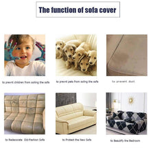 Load image into Gallery viewer, Geometric Sofa Covers Stretch Plaid Sofa Slipcovers for Living Room Elastic Sofa Cover Couch Armchair Cover Towel 1 2 3 4 Seater Slipcover For Sofas Loveseat Armchair Living Room Universal Furniture