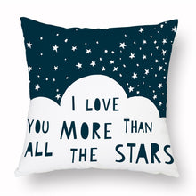Load image into Gallery viewer, Geometry Cushion Cover Trees Cactus Bear Star Pattern Cushion Cover Pillowcase Cotton Pillow Sofa Throw White Printed Print Decorative Pillow Covers For Sofa Bed Sweet Home Decor Case 45x45CM