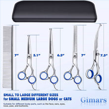 Load image into Gallery viewer, Gimars 6-in-1 Professional Stainless Steel Safety Pet Grooming Scissors