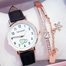 Load image into Gallery viewer, Girl Cute Watch Analog Childrens Quartz Comfortable Watch Girl Elementary School Fashion Girl Analog Watch Unisex Wrist Watches Stainless Steel Dial Leather Strap Watches Quartz Fashion Watch
