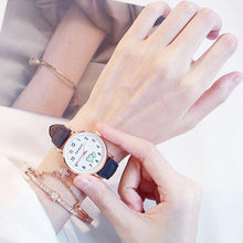 Load image into Gallery viewer, Girl Cute Watch Analog Childrens Quartz Comfortable Watch Girl Elementary School Fashion Girl Analog Watch Unisex Wrist Watches Stainless Steel Dial Leather Strap Watches Quartz Fashion Watch