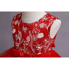 Load image into Gallery viewer, Girls' Patchwork Mesh Bow Party Dress