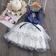 Load image into Gallery viewer, Girls' Ruffle Mesh Embroidered Dress