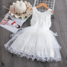 Load image into Gallery viewer, Girls' Ruffle Mesh Embroidered Dress