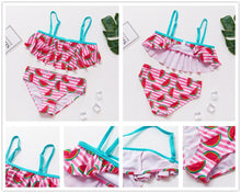 Load image into Gallery viewer, Girls Swimsuit High quality Girls swimwear Two pieces Kids Bikini Set Swimming Suit For Children Girls Swimsuit Flounce Bikini Set 2 Piece Swimwear Watermelon Ruffle Bathing Suits