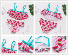 Load image into Gallery viewer, Girls Swimsuit Kids Swimwear Cute Print Kids Bikini Sets Girls Swimsuits Two Piece Bathing Suit Sets 3D Printed Swimwear Ruffle Style Children Swimwear Kids Beach Wear 2-16 Year