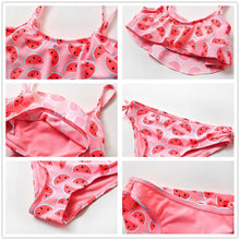 Load image into Gallery viewer, Girls Swimsuit Kids Swimwear Cute Print Kids Bikini Sets Girls Swimsuits Two Piece Bathing Suit Sets 3D Printed Swimwear Ruffle Style Children Swimwear Kids Beach Wear 2-16 Year