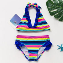 Load image into Gallery viewer, Girls Swimsuit Kids Swimwear Cute Print Kids Bikini Sets Girls Swimsuits Two Piece Bathing Suit Sets 3D Printed Swimwear Ruffle Style Children Swimwear Kids Beach Wear 2-16 Year