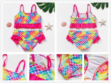 Load image into Gallery viewer, Girls Swimsuit Kids Swimwear Cute Print Kids Bikini Sets Girls Swimsuits Two Piece Bathing Suit Sets 3D Printed Swimwear Ruffle Style Children Swimwear Kids Beach Wear 2-16 Year