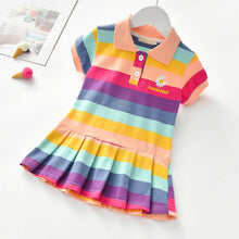 Load image into Gallery viewer, Girls Turn-Down Collar Summer Dress
