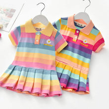 Load image into Gallery viewer, Girls Turn-Down Collar Summer Dress