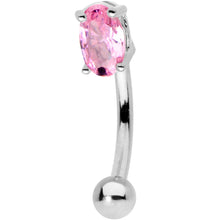 Load image into Gallery viewer, 5/16 Pink CZ Gem Big Bling Curved Eyebrow Ring