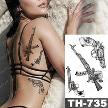 Load image into Gallery viewer, Gladiator Temporary Tattoo Sticker Flower Waterproof Big Modern Womens Mens Body Tattoo Luxury Design