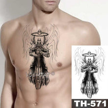 Load image into Gallery viewer, Gladiator Temporary Tattoo Sticker Flower Waterproof Big Modern Womens Mens Body Tattoo Luxury Design