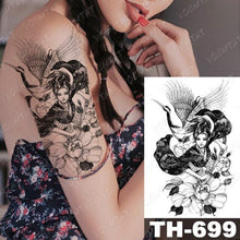Load image into Gallery viewer, Gladiator Temporary Tattoo Sticker Flower Waterproof Big Modern Womens Mens Body Tattoo Luxury Design