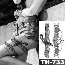 Load image into Gallery viewer, Gladiator Temporary Tattoo Sticker Flower Waterproof Big Modern Womens Mens Body Tattoo Luxury Design