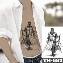 Load image into Gallery viewer, Gladiator Temporary Tattoo Sticker Flower Waterproof Big Modern Womens Mens Body Tattoo Luxury Design