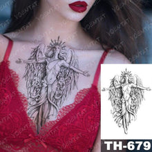 Load image into Gallery viewer, Gladiator Temporary Tattoo Sticker Flower Waterproof Big Modern Womens Mens Body Tattoo Luxury Design