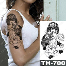 Load image into Gallery viewer, Gladiator Temporary Tattoo Sticker Flower Waterproof Big Modern Womens Mens Body Tattoo Luxury Design