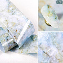 Load image into Gallery viewer, Glitter Marble Series Nail Transfer Foil Stickers Gold White And Black Bright Slider For Nails Decoration Manicures Marble Nail Art Stickers Water Transfer Nail Decals Full Wraps Gradient Acrylic Nail Kits for Women Manicure Decoration Accessory