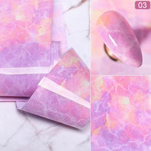 Load image into Gallery viewer, Glitter Marble Series Nail Transfer Foil Stickers Gold White And Black Bright Slider For Nails Decoration Manicures Marble Nail Art Stickers Water Transfer Nail Decals Full Wraps Gradient Acrylic Nail Kits for Women Manicure Decoration Accessory