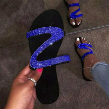Load image into Gallery viewer, Glitter Slippers Women Summer Sandals Fashion Bling Candy Color Flip Flops Beach Diamond Flat Outdoor Sandals Slip On Sandals Slide Glitter Bling Casual Sandal Flat Open Toe Sparkle Slides