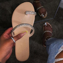 Load image into Gallery viewer, Glitter Slippers Women Summer Sandals Fashion Bling Candy Color Flip Flops Beach Diamond Flat Outdoor Sandals Slip On Sandals Slide Glitter Bling Casual Sandal Flat Open Toe Sparkle Slides