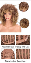 Load image into Gallery viewer, Glorious Afro Wigs Short Kinky Curly Wig Synthetic Short Bob Wig With Bangs Mixed Highlight Wig for Black Women Cosplay Wigs For Black Women Gifts for Girlfriends