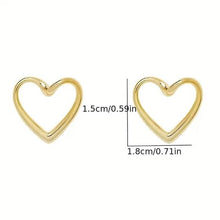 Load image into Gallery viewer, Glossy Hollow Heart Design Stud Earrings