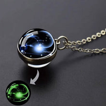 Load image into Gallery viewer, Glow-in-the-Dark Zodiac Pendant Necklace