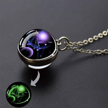 Load image into Gallery viewer, Glow-in-the-Dark Zodiac Pendant Necklace