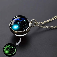 Load image into Gallery viewer, Glow-in-the-Dark Zodiac Pendant Necklace