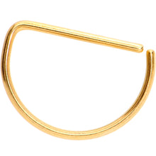 Load image into Gallery viewer, 20G 3/8 Yellow Anodized Titanium Annealed D Shaped Septum Ring