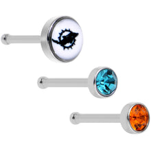 Load image into Gallery viewer, 20G Licensed NFL Miami Dolphins Logo Nose Bone 3 Pack Set