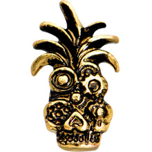Load image into Gallery viewer, 1/4 Gold PVD Steampunk Tiki Skull Headdress Cartilage Tragus Earring