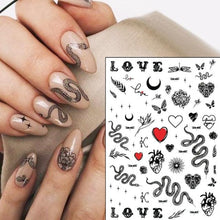 Load image into Gallery viewer, Gold 3D Nail Sticker Curve Stripe Lines Nails Stickers Gradient Adhesive Striping Tape Nail Foil Nail Art Stickers Decals Silver Strip Line Nail Decal Self-Adhesive 3D Wave Decal Decoration Metallic Curve Design Decoration for Women Girls