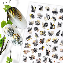 Load image into Gallery viewer, Gold 3D Nail Sticker Curve Stripe Lines Nails Stickers Gradient Adhesive Striping Tape Nail Foil Nail Art Stickers Decals Silver Strip Line Nail Decal Self-Adhesive 3D Wave Decal Decoration Metallic Curve Design Decoration for Women Girls
