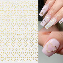Load image into Gallery viewer, Gold Christmas Snowflake 3D Nail Stickers Sparkly Iridescent Silver Xmas Tree Elk Deer Transfer Sliders Winter Nails Accessories Design Decor Tip Transfer Nail Decals Sticker For Pretty Girl Self-Adhesive Nail Decals Designer Nail Stickers