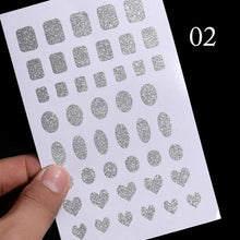 Load image into Gallery viewer, Gold Christmas Snowflake 3D Nail Stickers Sparkly Iridescent Silver Xmas Tree Elk Deer Transfer Sliders Winter Nails Accessories Design Decor Tip Transfer Nail Decals Sticker For Pretty Girl Self-Adhesive Nail Decals Designer Nail Stickers