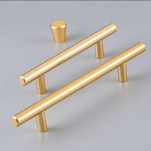 Load image into Gallery viewer, Gold Kitchen Door T Bar Straight Cupboard Handle Knobs Cabinet Pull Aluminum Alloy Handles Furniture Handle T Bar Handles for Kitchen Cabinets Door Brushed Brass Drawer Pulls Knobs Stainless Steel Furniture Hardware