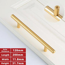Load image into Gallery viewer, Gold Kitchen Door T Bar Straight Cupboard Handle Knobs Cabinet Pull Aluminum Alloy Handles Furniture Handle T Bar Handles for Kitchen Cabinets Door Brushed Brass Drawer Pulls Knobs Stainless Steel Furniture Hardware