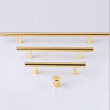 Load image into Gallery viewer, Gold Kitchen Door T Bar Straight Cupboard Handle Knobs Cabinet Pull Aluminum Alloy Handles Furniture Handle T Bar Handles for Kitchen Cabinets Door Brushed Brass Drawer Pulls Knobs Stainless Steel Furniture Hardware