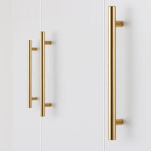 Load image into Gallery viewer, Gold Kitchen Door T Bar Straight Cupboard Handle Knobs Cabinet Pull Aluminum Alloy Handles Furniture Handle T Bar Handles for Kitchen Cabinets Door Brushed Brass Drawer Pulls Knobs Stainless Steel Furniture Hardware