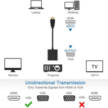 Load image into Gallery viewer, Gold Plated HDMI to VGA Adapter