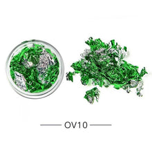 Load image into Gallery viewer, Gold Silver Irregular Aluminum Foil Paper Nail Art Sticker 3D Glitter Manicure UV Gel Polish Nail Decoration Tools Decoration Stickers Decoration New Gold Nail Transfer Foils for Nail Arts Nails Supply Holographic Effect Nail Art Foil Stickers