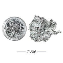 Load image into Gallery viewer, Gold Silver Irregular Aluminum Foil Paper Nail Art Sticker 3D Glitter Manicure UV Gel Polish Nail Decoration Tools Decoration Stickers Decoration New Gold Nail Transfer Foils for Nail Arts Nails Supply Holographic Effect Nail Art Foil Stickers