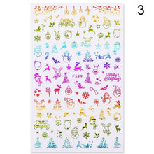 Load image into Gallery viewer, Gold Silver White Snowflakes 3D Nail Stickers Iridescent Self Adhesive Transfer Decals Manicures Art Decoration Slider Nails Decals Sticker Hot Sexy Girl Tip Back Glue Decal Cool Lollipop Self Adhesive Acrylic Tips Tool Decoration